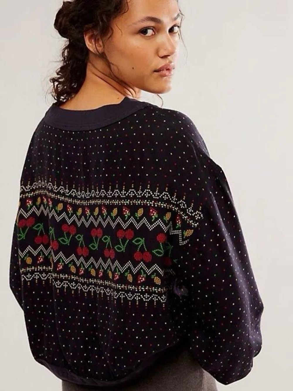 Free People Intimately Cherry on Top Pullover Sweater Large